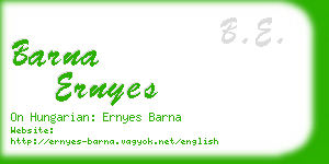 barna ernyes business card